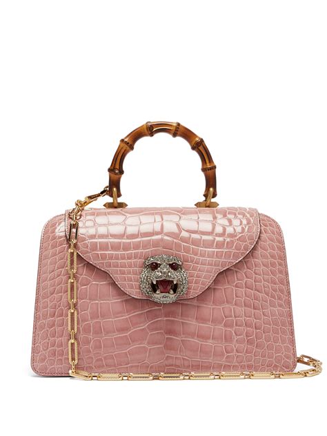 gucci thiara crocodile|Gucci Thiara Crocodile Bamboo Top Handle Bag .